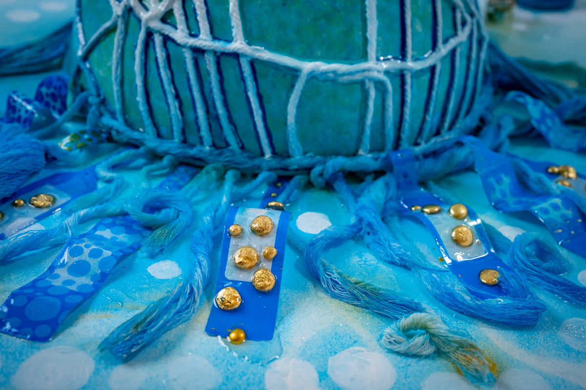 Faceless Self-Portrait: blue field detail 01