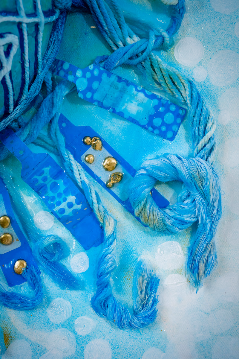 Faceless Self-Portrait: blue field texture detail