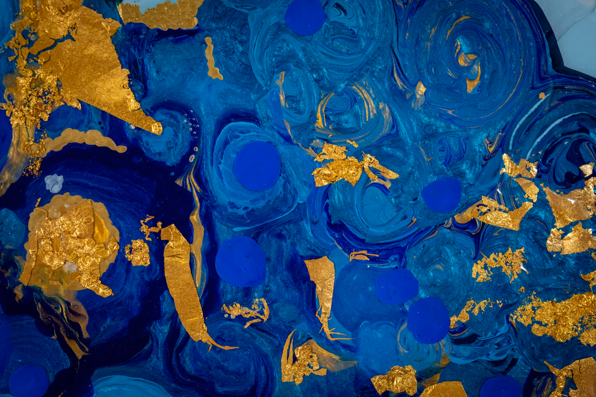 Origin / Drift I: gold-leaf detail